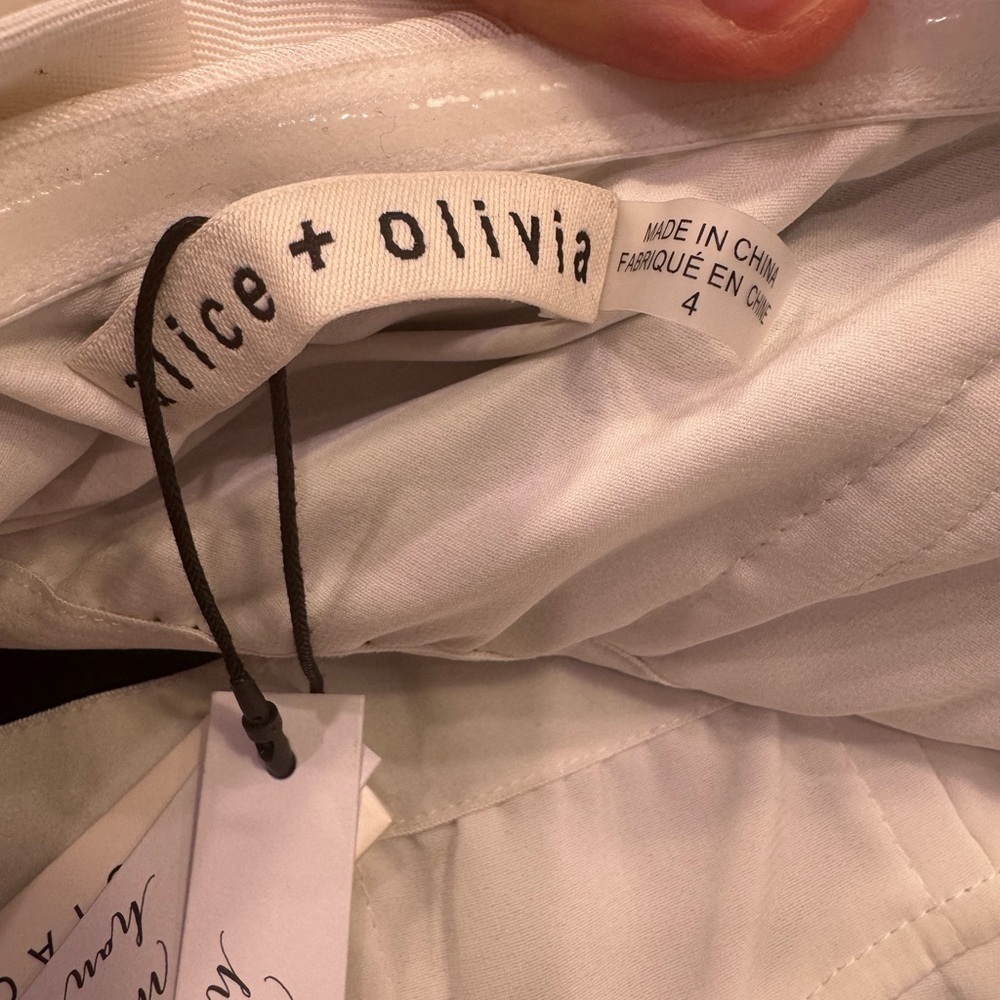 ALICE + OLIVIA REVOLVE Sibella Sequin Bow Mini Dress Black and White Size 4 NWT - Picture 14 of 16